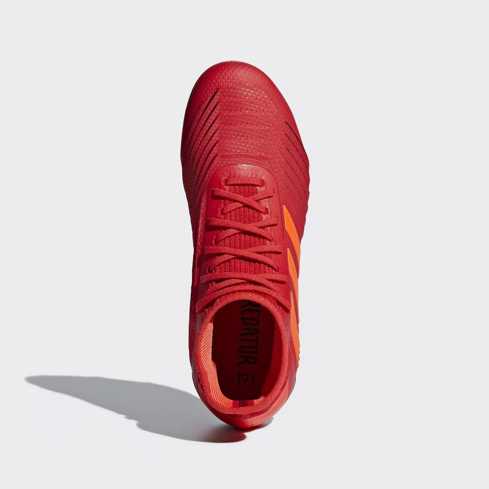 Adidas Predator 19.1 Firm Ground Tacos de Futbol Rojos Para Niño (MX-87551)